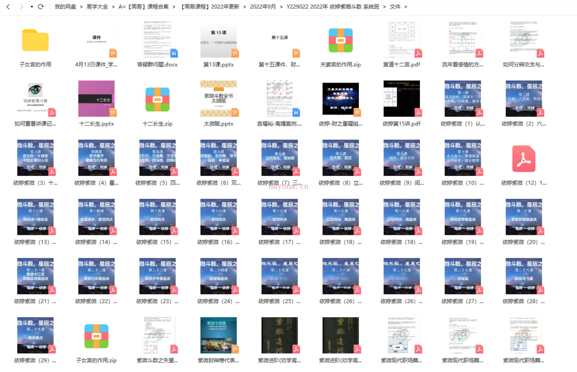 2022年 依婷紫薇斗数 系统班讲课记录100多个文件资料pdf 百度云下载！