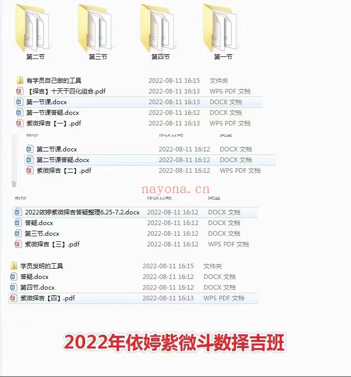 2022年 依婷紫薇斗数 专题班（财运 取象 事业 流年 择吉）五部资料pdf 百度云下载