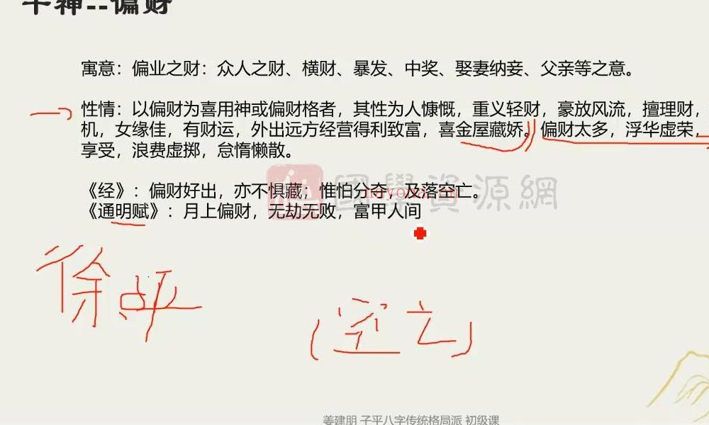 姜建朋子平八字传统格局派初级班+中级班 高清视频48集(姜建朋子平八字初级班)