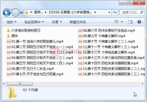 壬雪阁《八字命理培训》40集视频+课件(壬日八字命理)