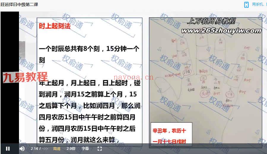 权俞通杨公择日初中高级班三套视频25集 百度云下载！