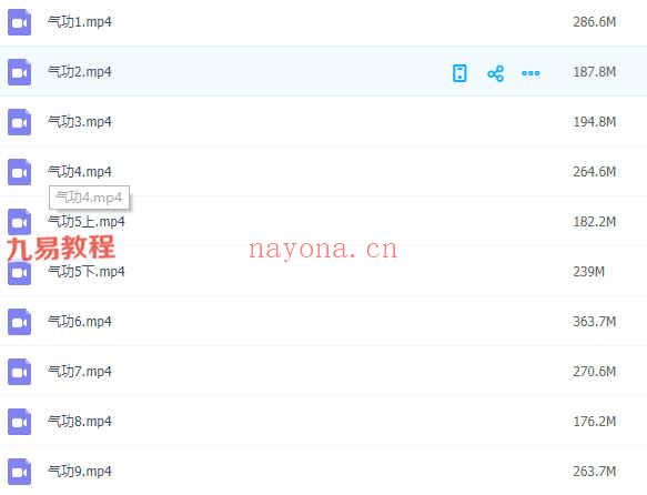 《苗振气功呼吸》课程9集10个视频 百度云下载！