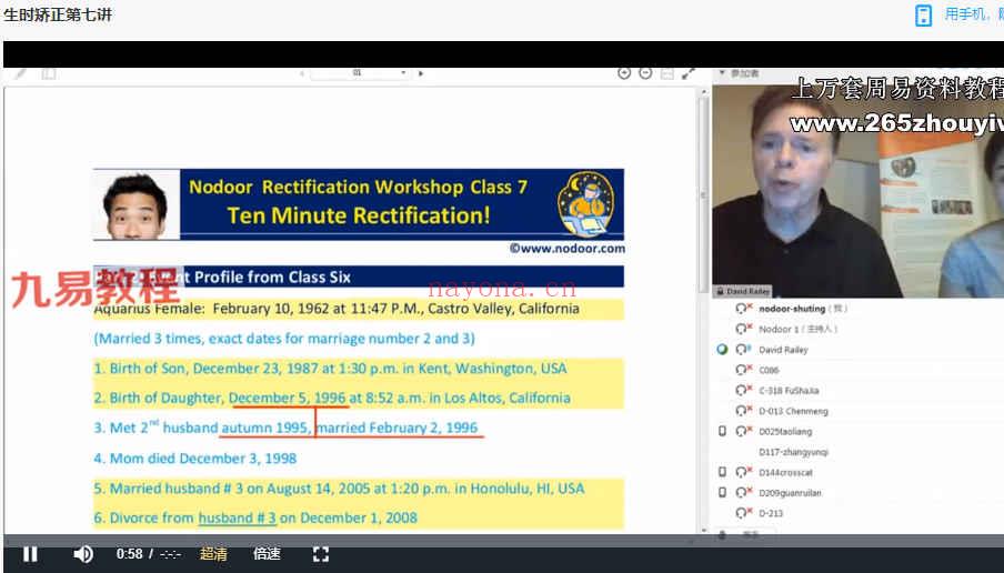大卫瑞雷占星生时校正视频10集+亲子关系录音课程 百度云