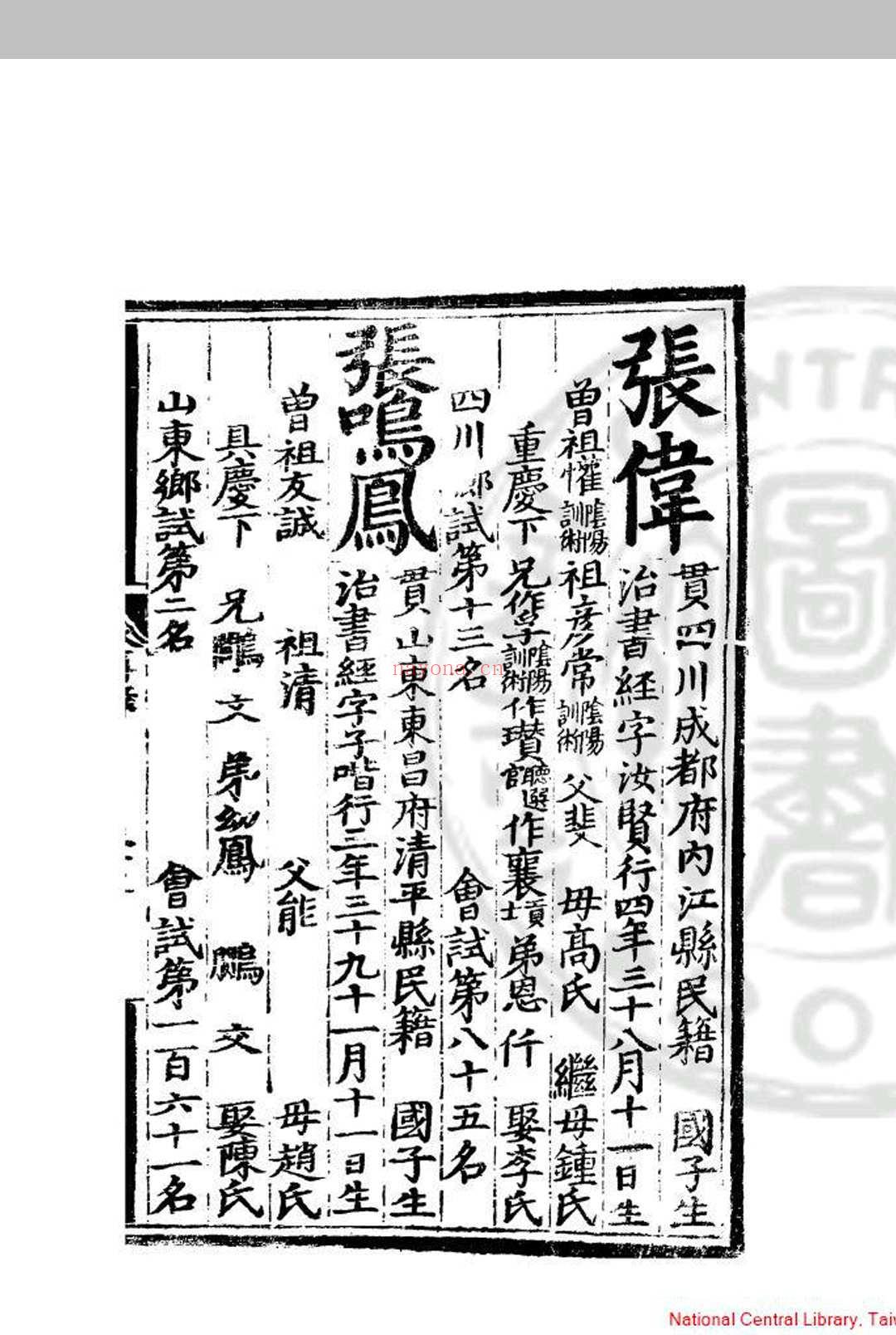 弘治九年进士登科录 (明)王华编 明弘治间(1488-1505)刊本 (弘治十二年进士登科录)