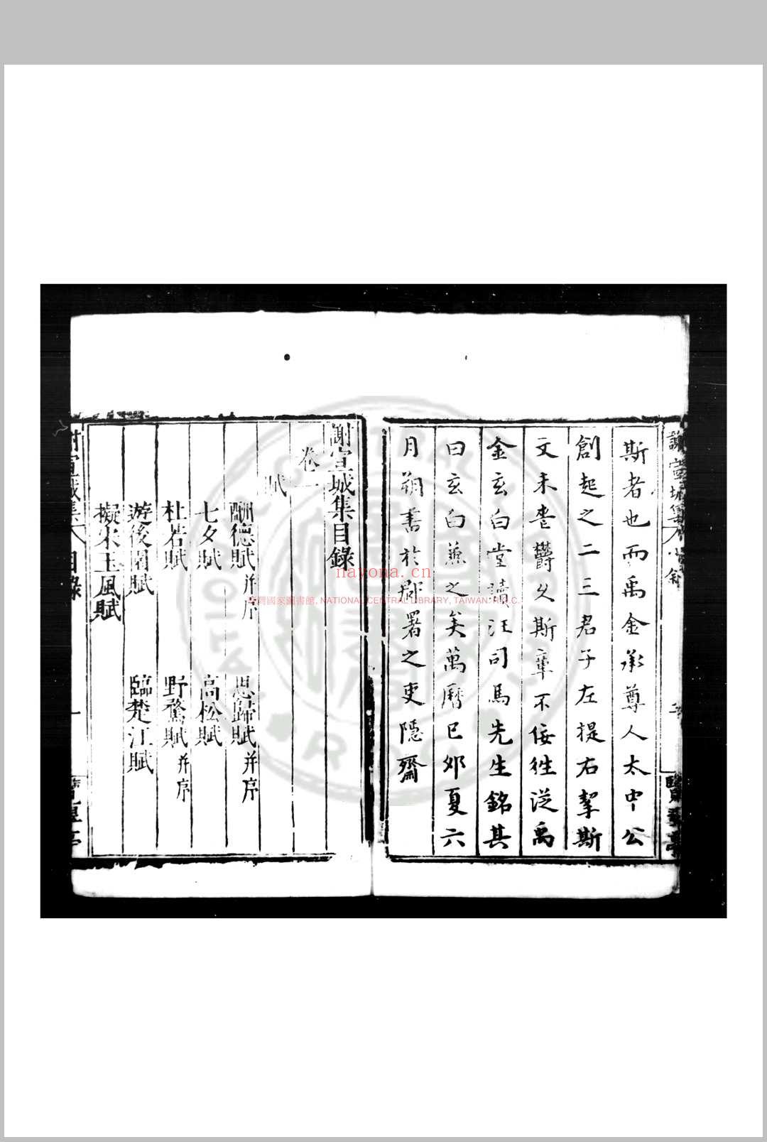 谢宣城集 (南齐)谢朓撰 明万历己卯(七年, 1579)宣城推官史元熙刊本