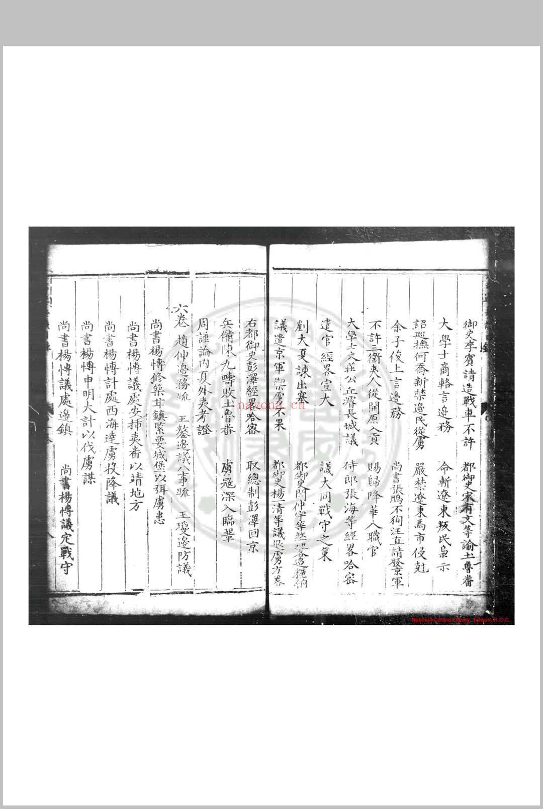 筹边纂议 (明)郑文彬撰 明万历辛卯(十九年, 1591)原刊本