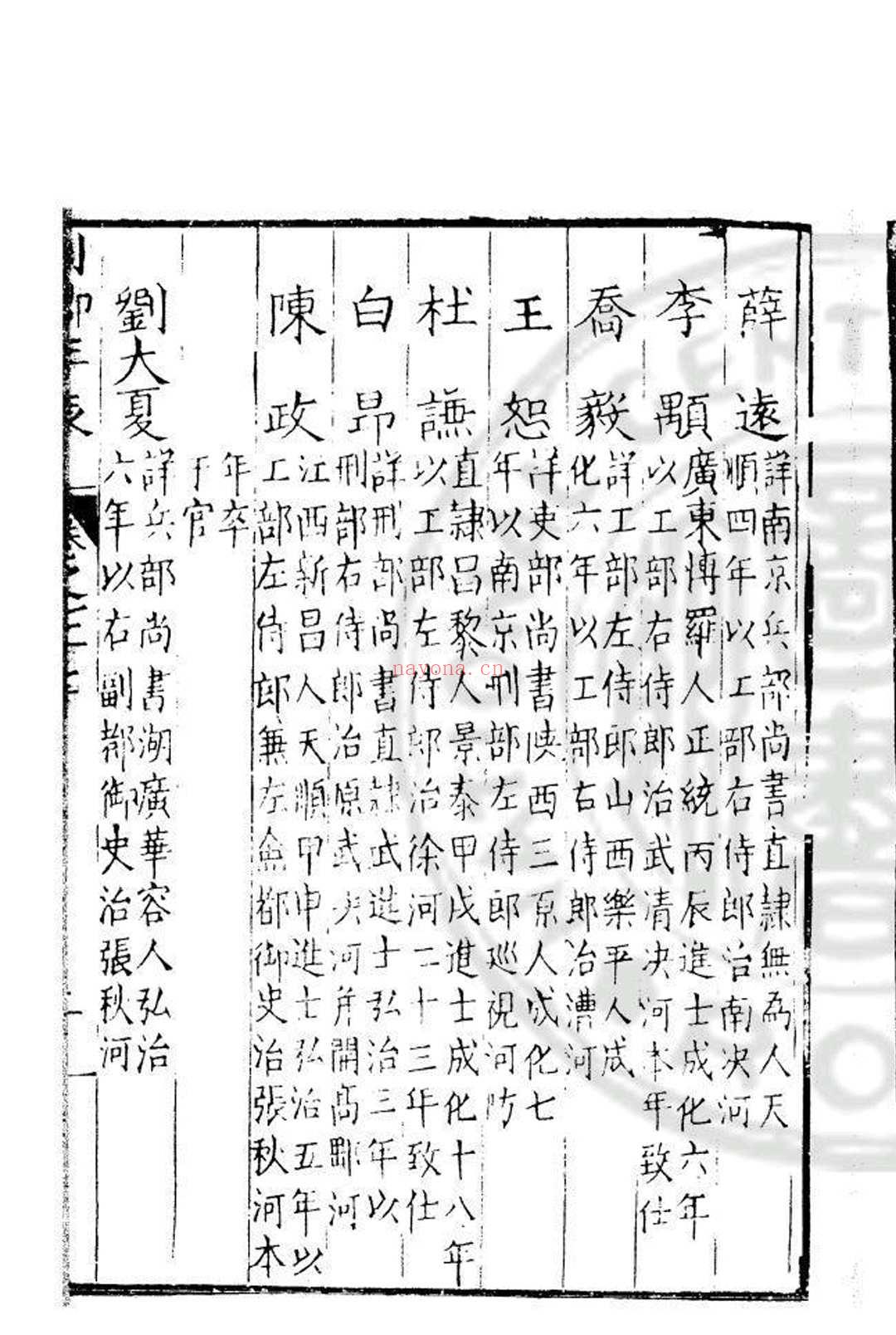 国朝列卿年表 (明)雷礼撰 明隆万间(1567-1620)海宁查志隆刊本