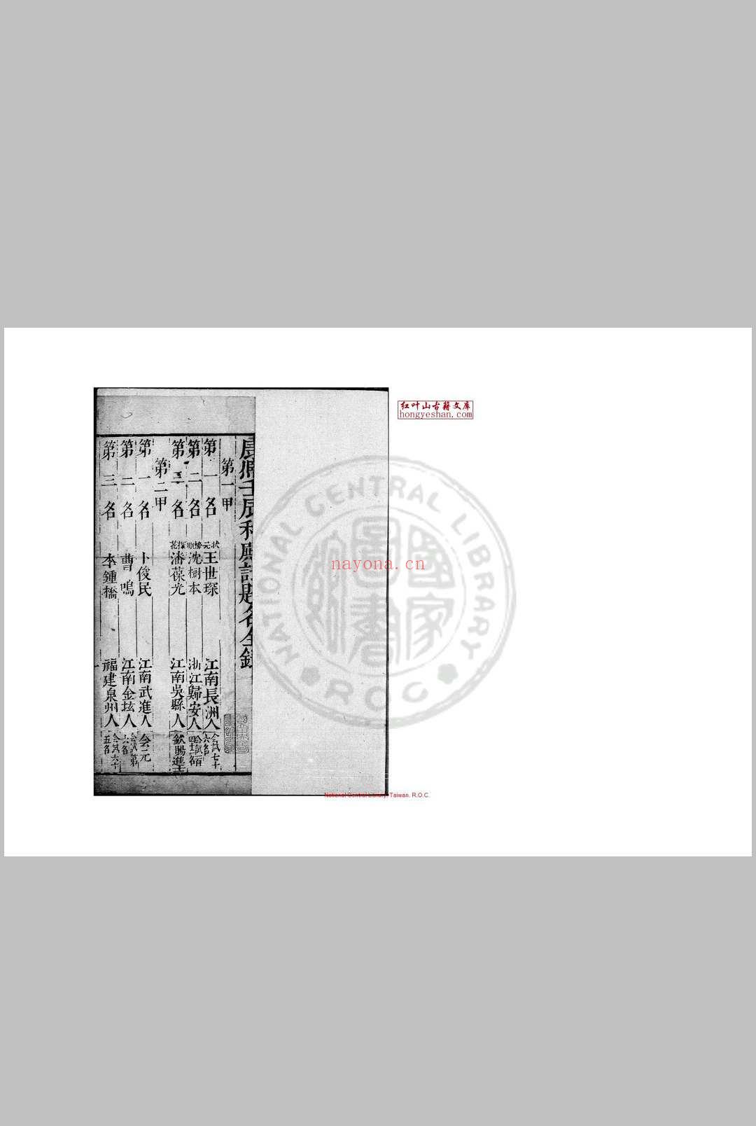 康熙四十二年癸未科三代进士履历 清康熙间(1662-1722)刊本 (康熙四十二年癸未科三代进士便览)