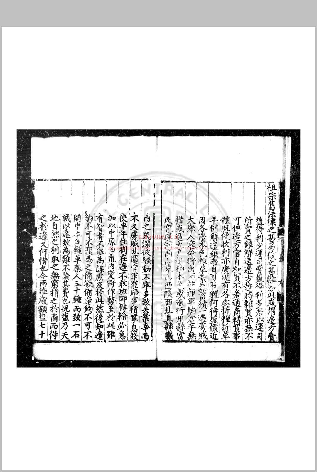 户部奏议 (明)王琼撰 明正嘉间(1506-1566)刊黑口本