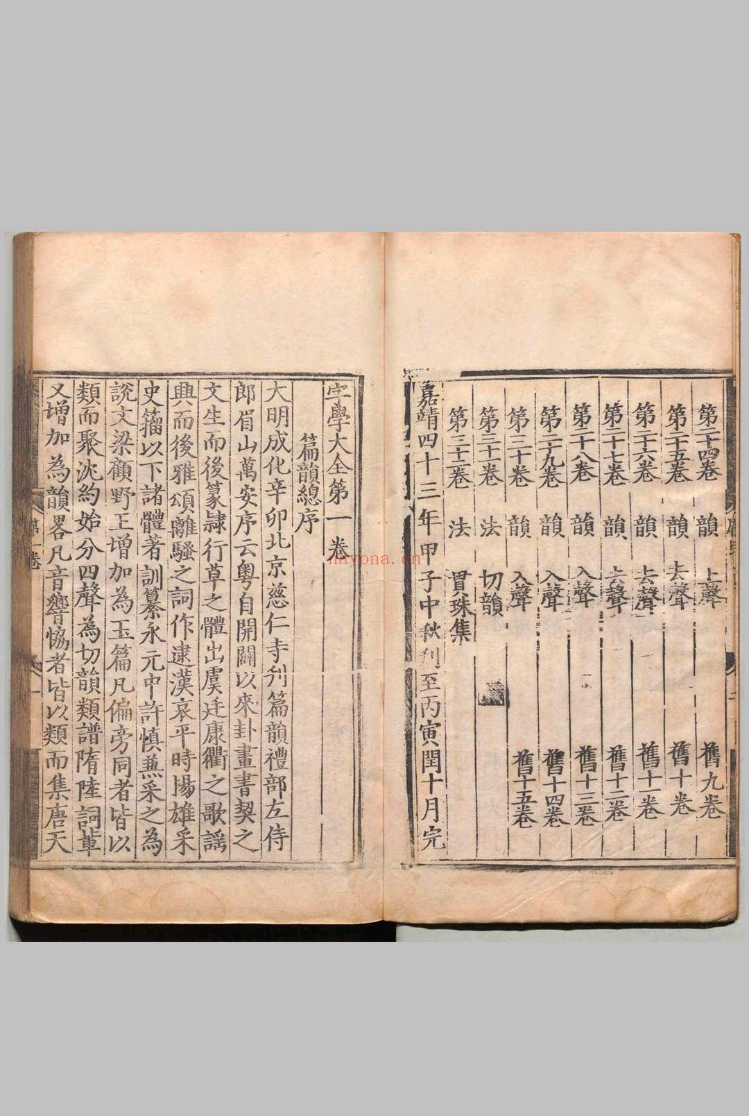 字学大全 32卷 王三聘 明嘉靖43年 ～ 刊本45年