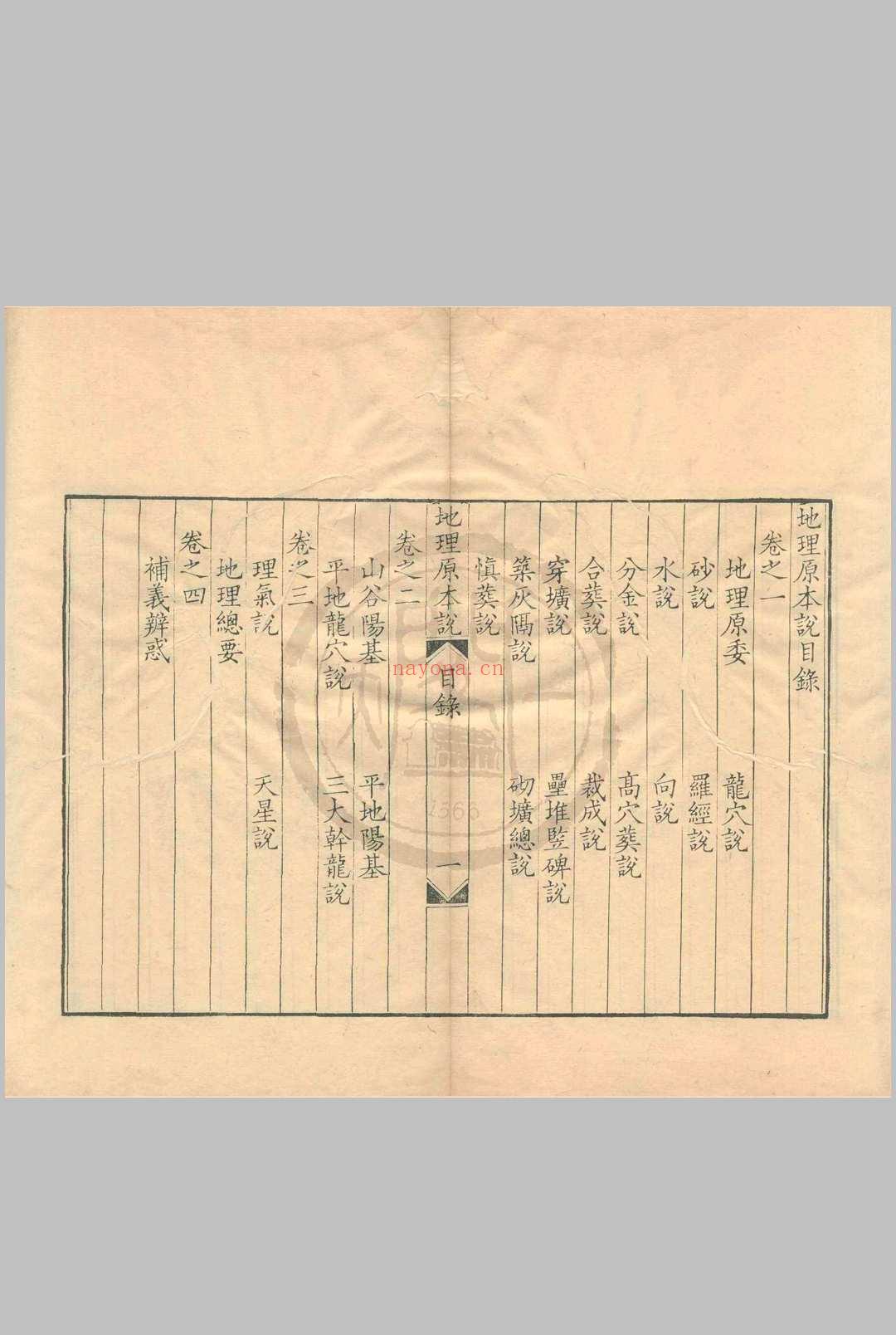 曹安峰地理原本说 四卷 (曹安峰地理原本全文)