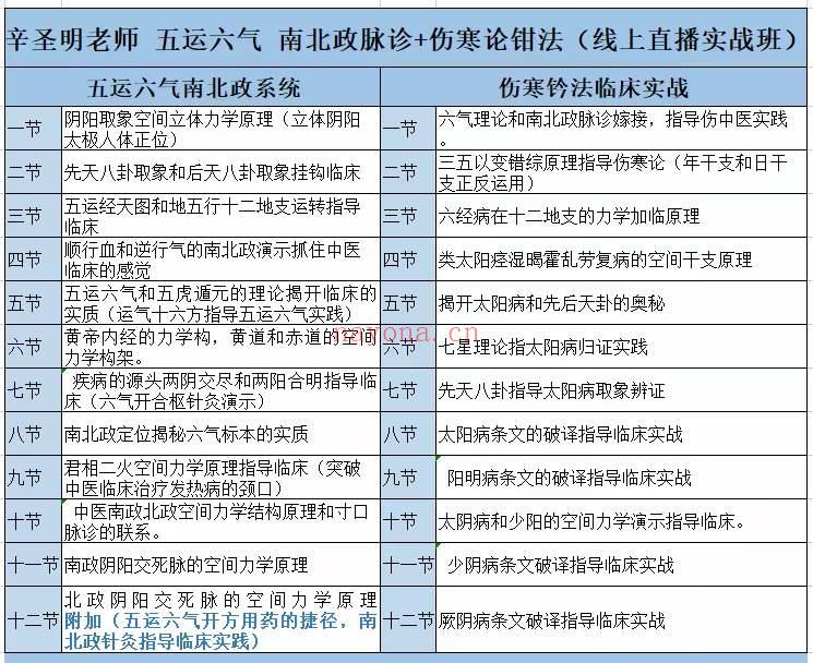 辛圣明五运六气 南北政脉诊 伤寒论钳法（线上直播实战班）