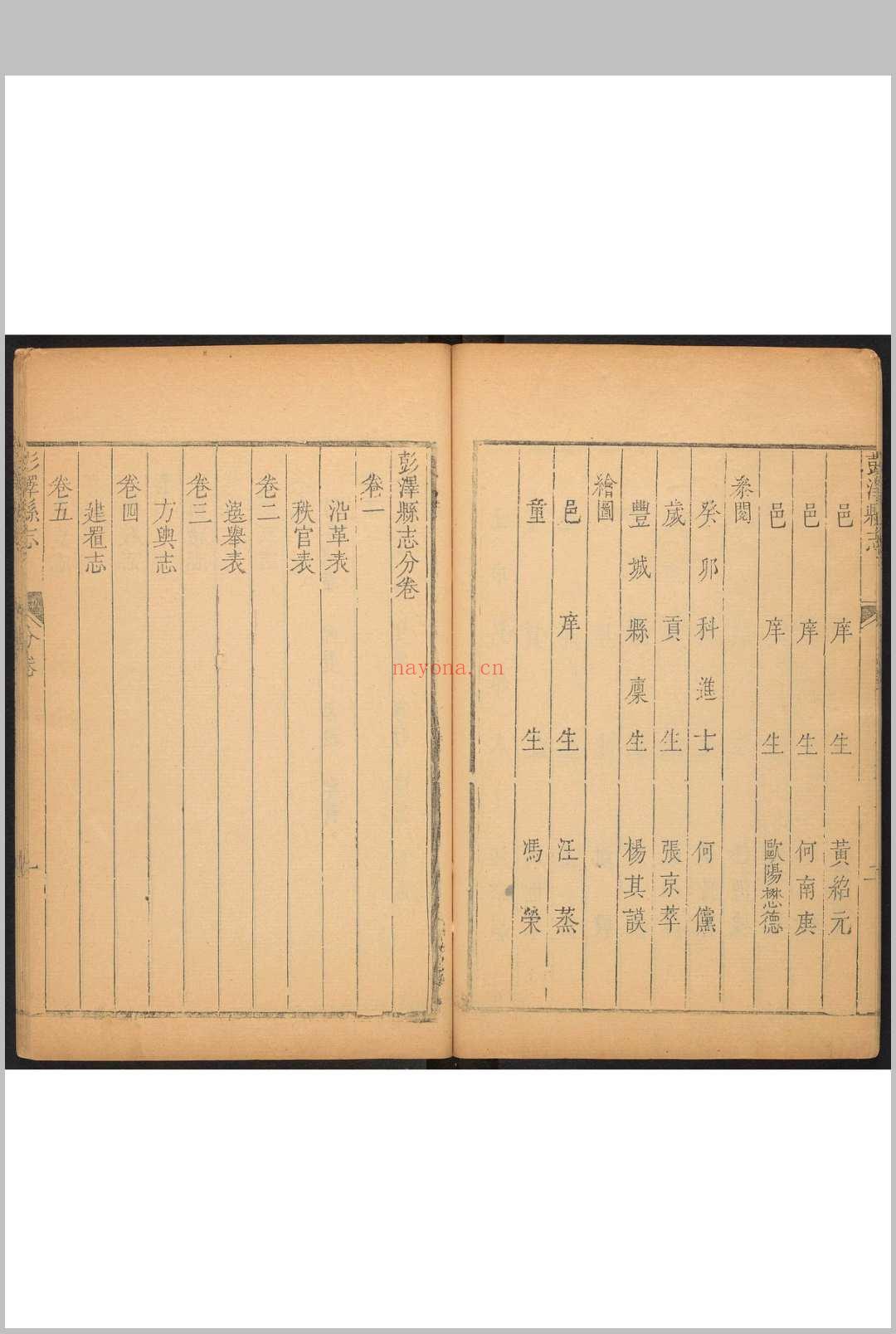 彭泽县志  16卷 吴会川等纂修.乾隆21年 [1756]