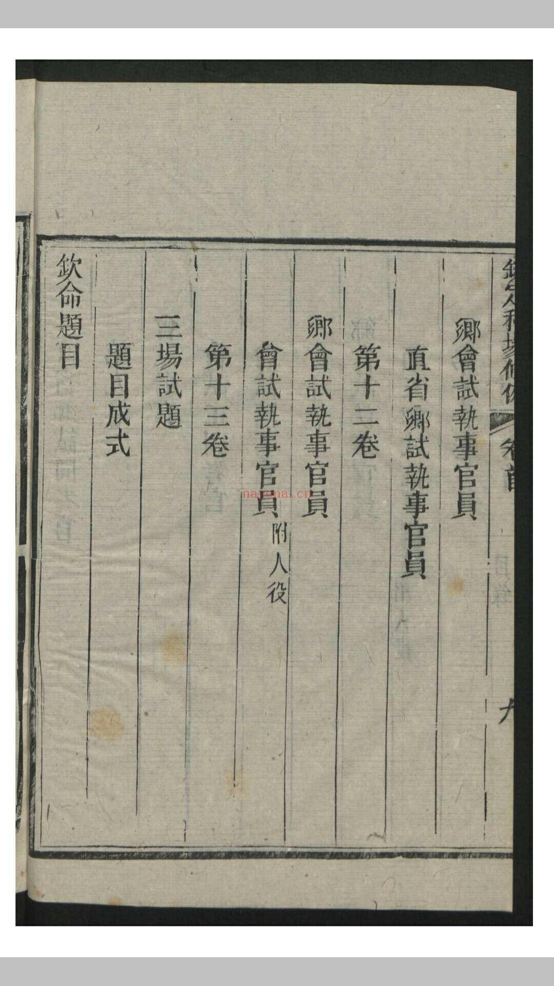 钦定科场条例 60卷 首1卷 , 1818