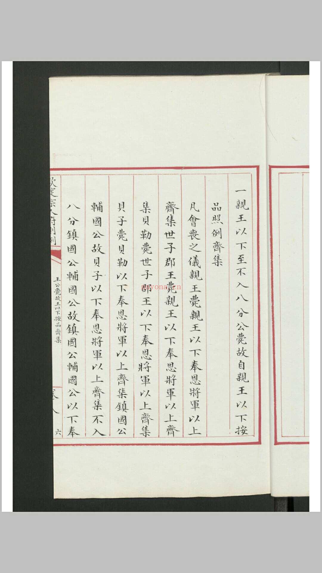 钦定宗人府则例 , 1900