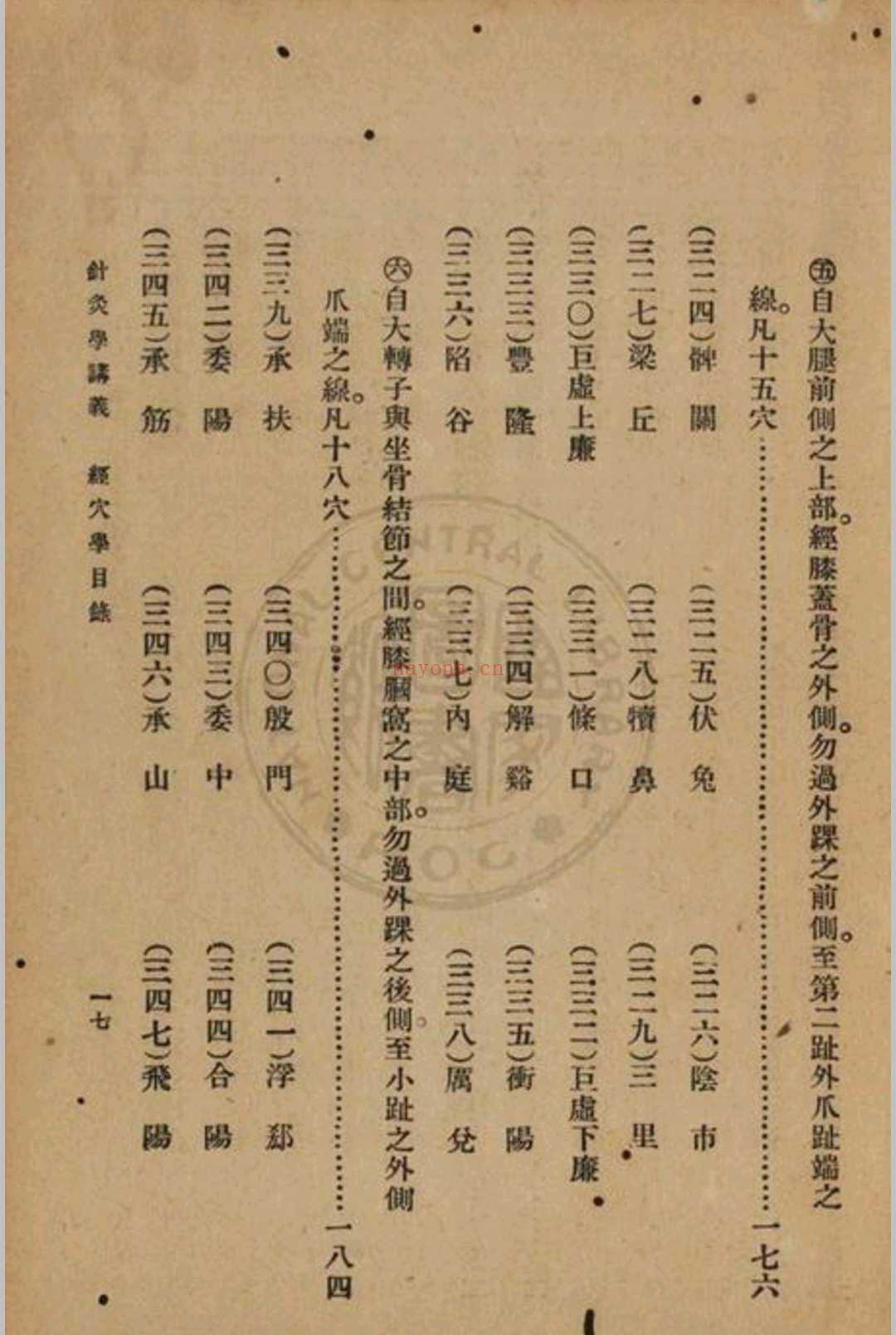 高等鍼灸学讲义张俊义译述 (针灸学中级讲义1961)