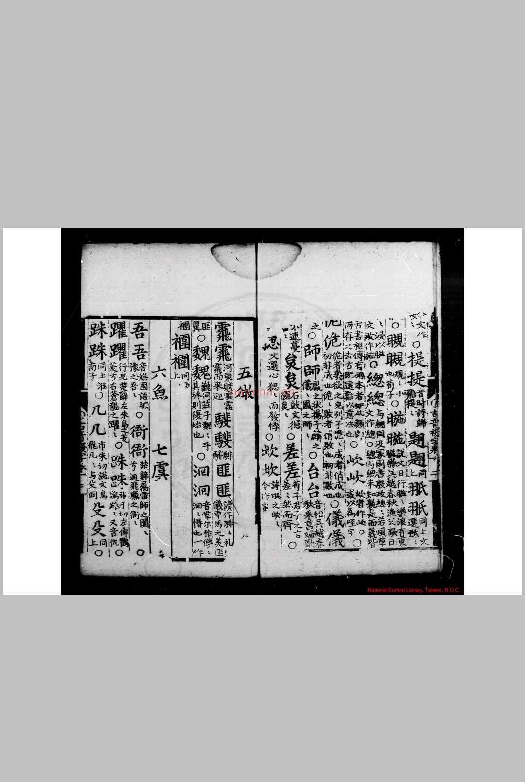 古音复字 (明)杨慎撰 明嘉靖间刊黑口本