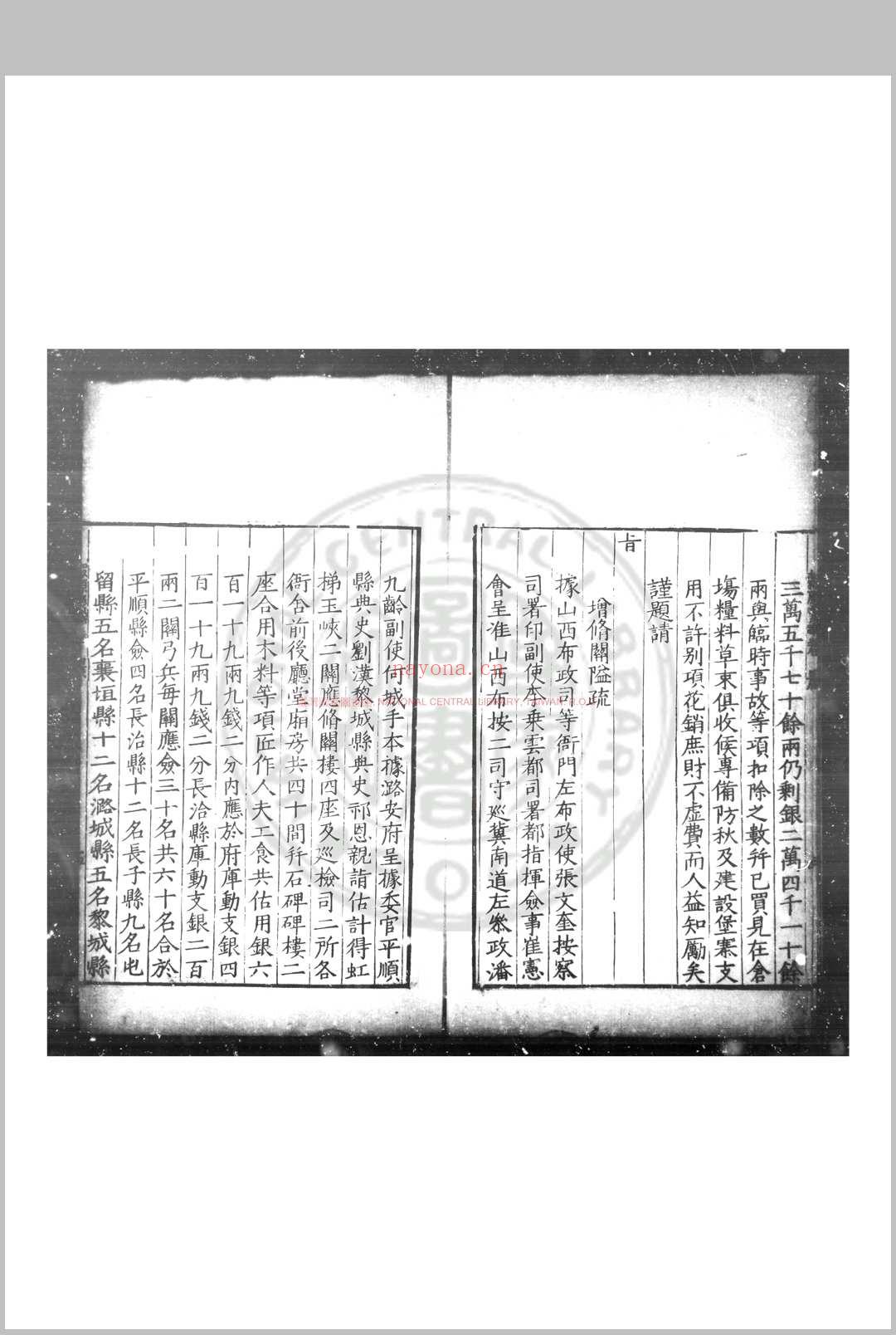 谷原先生奏议 (明)苏佑撰 明嘉靖戊午(三十七年, 1558)清丰知县李汝宽刊本