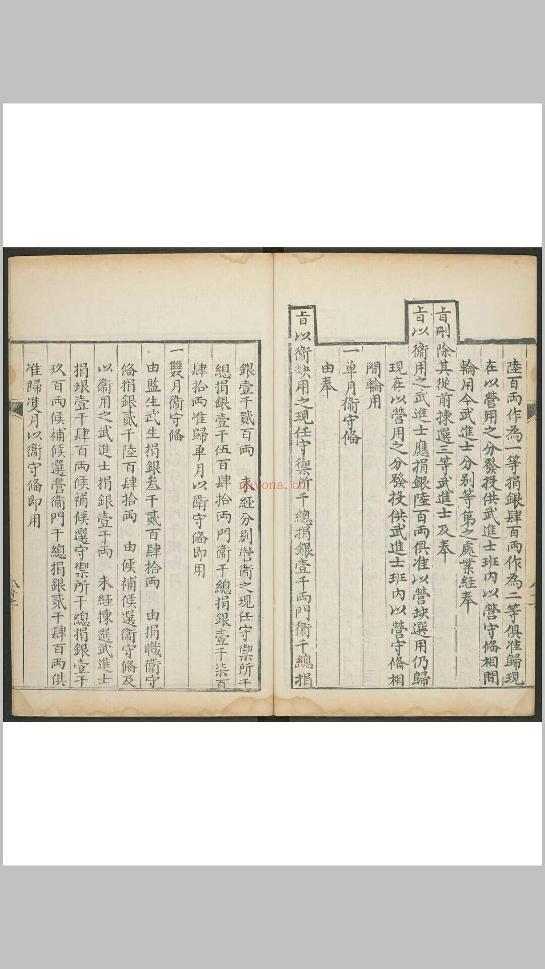 1644-1912 奏准工赈事例. 清嘉庆6年