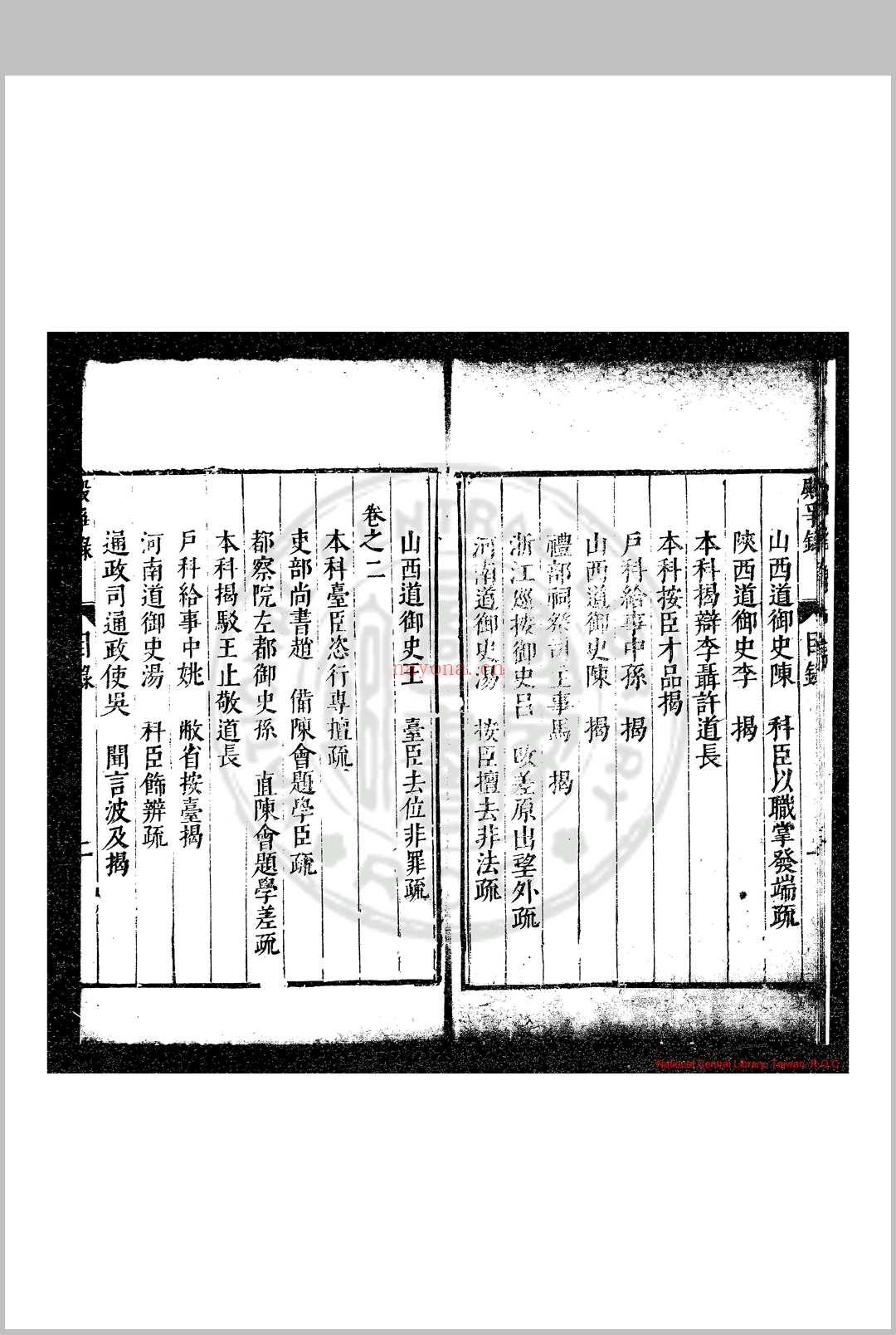 殿争录 (明)周永春编 明万历癸丑(四十一年, 1613)原刊本