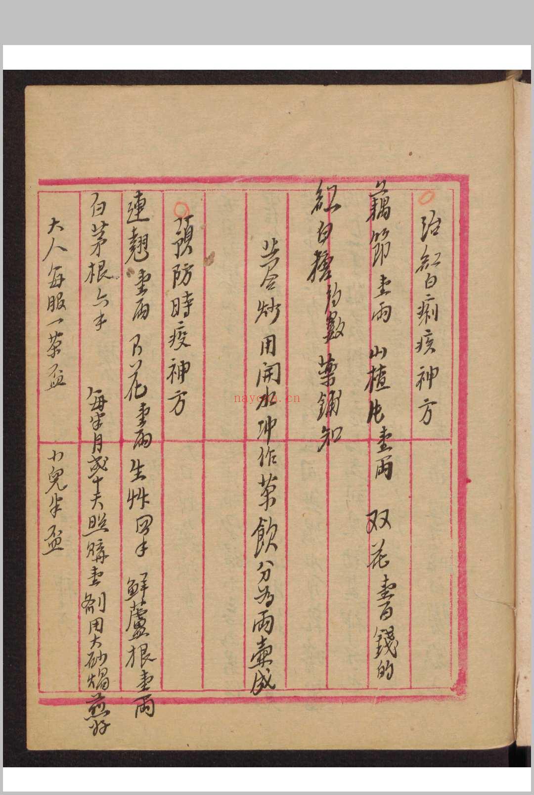 文华 药方手抄本 , 1937