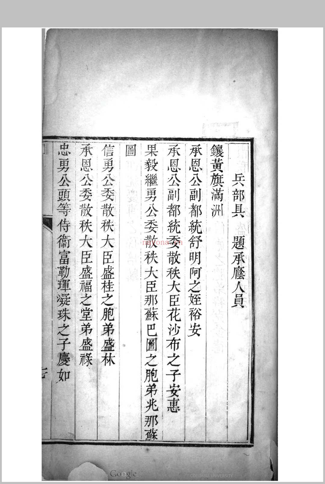 恩瘾同年齿录. 1821年  1851年