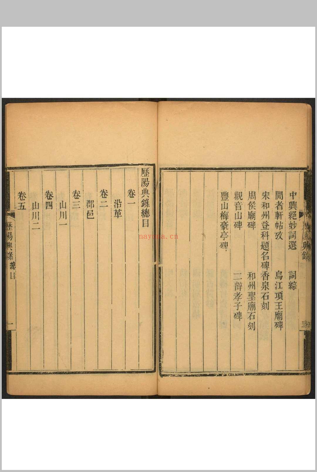 历阳典录  三四卷, 补编六卷陈廷桂纂辑. 清嘉庆23 [1818]修, 道光9 [1829]补修.新化游氏和州官舍重刊本, 清同治6年