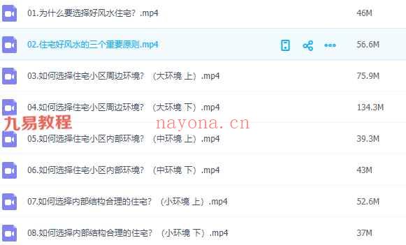 姚子涵《如何选择好风水住宅》8集视频 百度云下载！