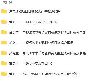 （6056期）黄岛主副业多套热门项目合集：日入几十到几百不等（完整教程+资料+素材）