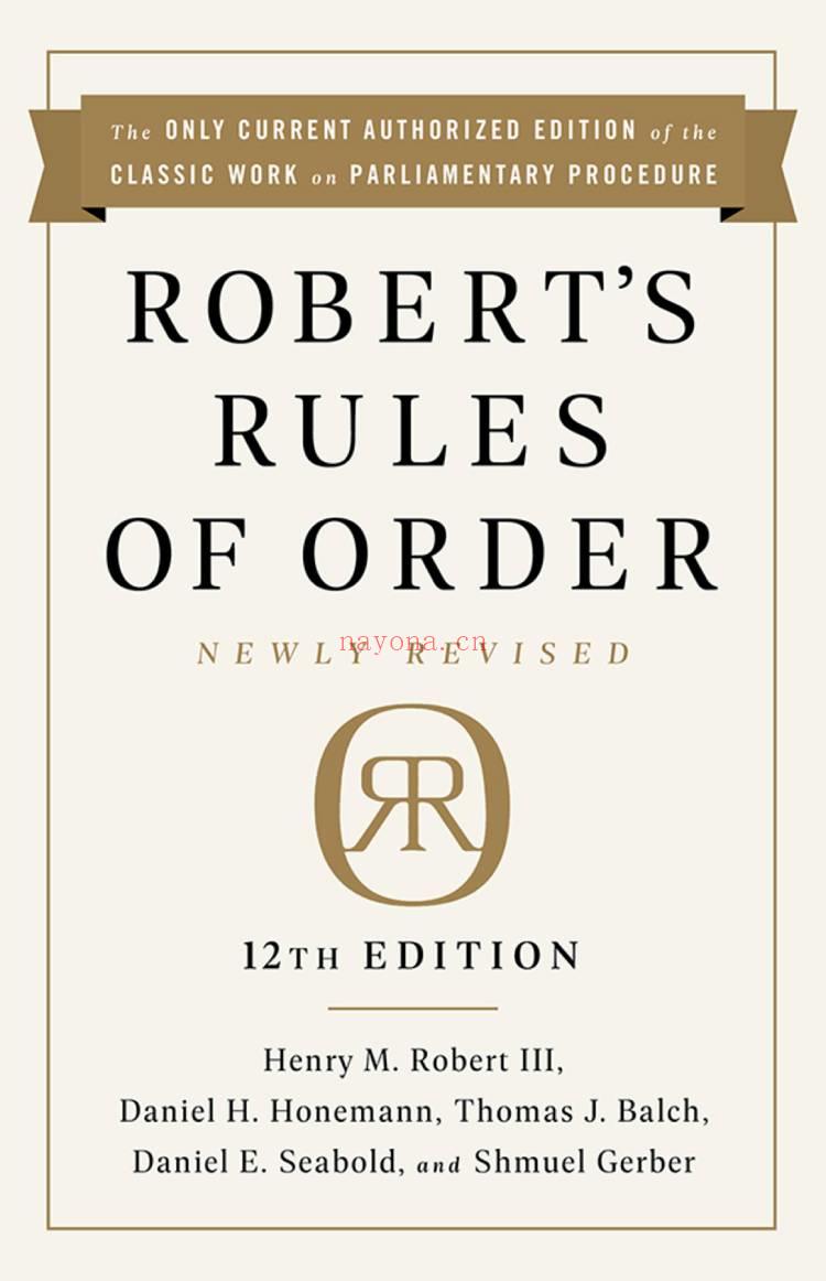 Robert's Rules of Order - 12th Edition