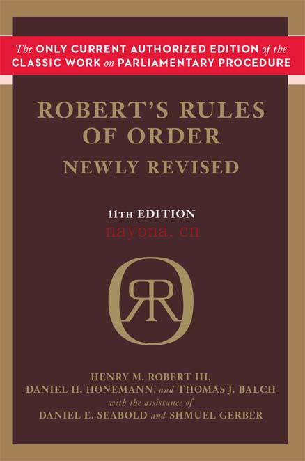 Robert's Rules of Order - 11th Edition