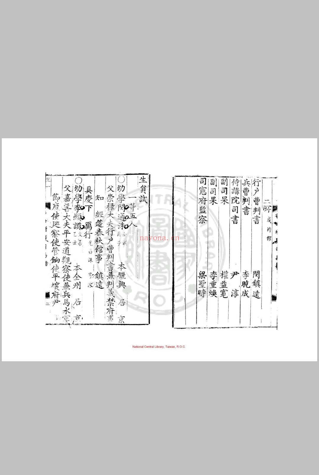 辛丑增广别试司马榜目 清雍正三年(朝鲜英祖元年, 1725)朝鲜芸阁活字本