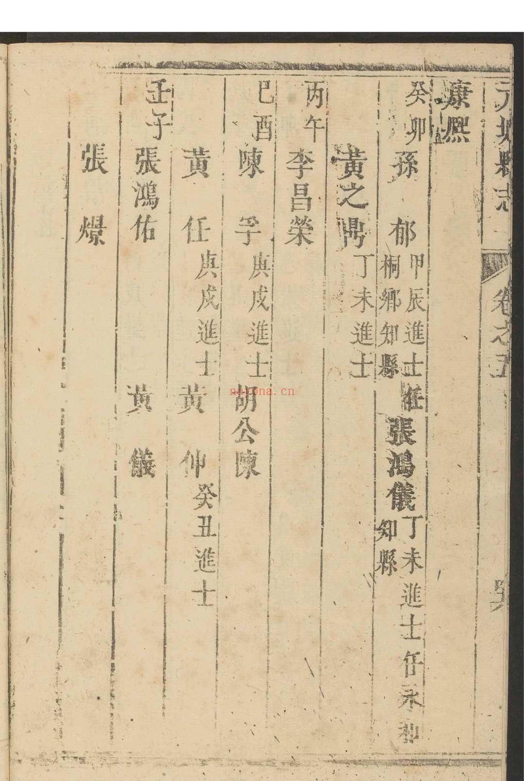 元城县志  六卷, 首一卷 陈伟, 郭景仪纂修.清康熙15年 [1676] 修刊本（缺237页）