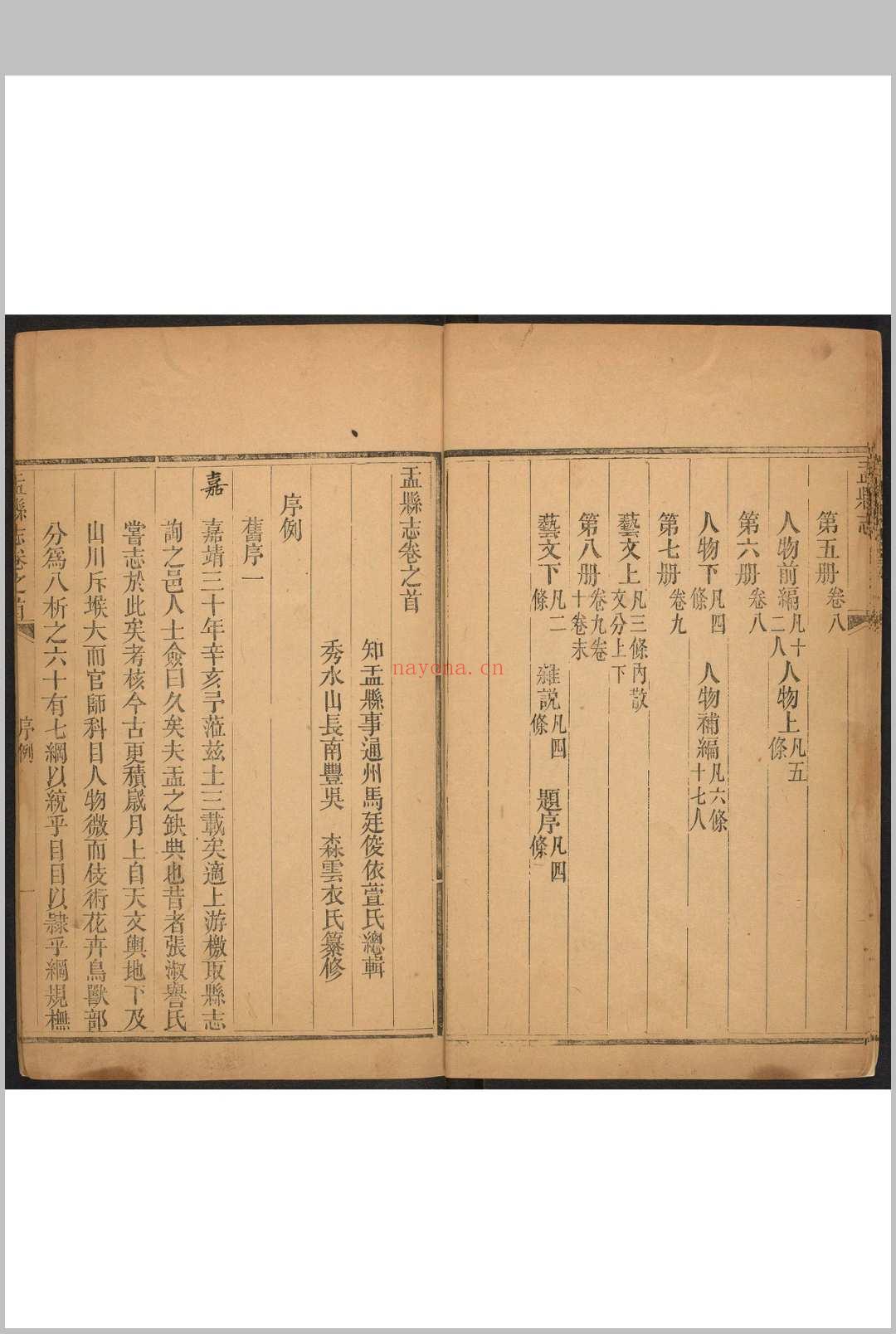 盂县志  10卷, 卷首卷末各1卷 吴森纂  马廷俊修.乾隆49年 [1784]