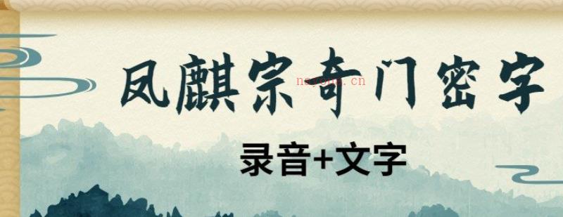 凤麟宗奇门密字（录音+文字）-奇门遁甲中以术驭法的上乘之学-网盘下载