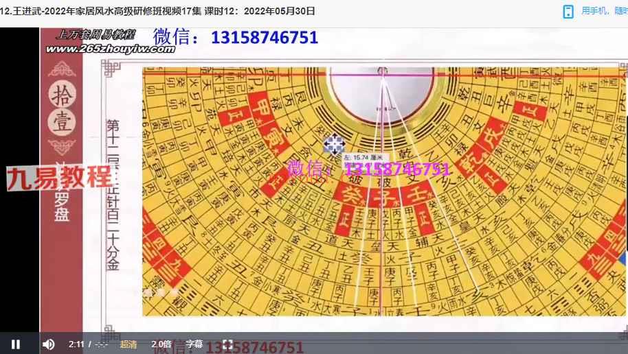 王进武-《2022年家居风水高级研修班》视频17集