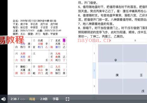 易奇门 依依奇门遁甲课程视频25集+录音1集