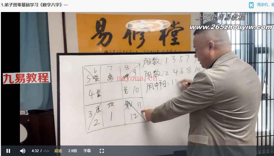 易轩老师数字八字弟子班教学视频18集