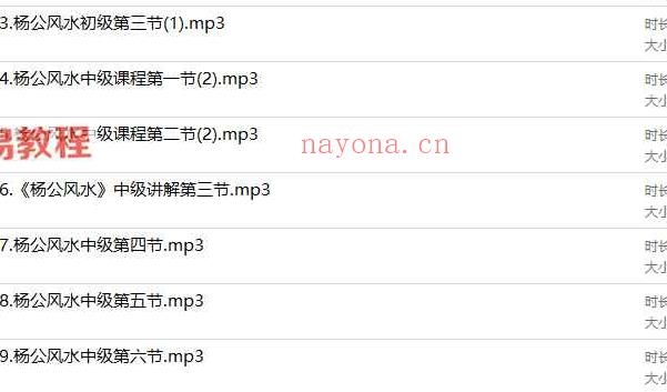 王易成《杨公风水》初级、中级合集（共9节课）视频+录音