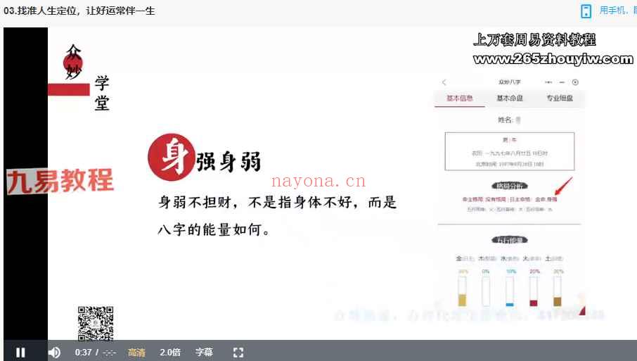 尤尤-易经八字专业课视频7集