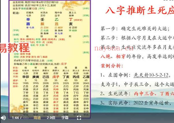 拂尘子八字命理课程视频6集