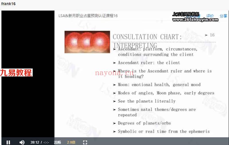 新月伦敦职业占星预测教程19课视频+课件