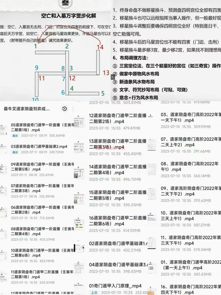 超级牛叉的刘弈成《道家阴盘奇门遁甲》视频课程32集