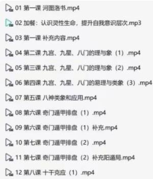 易奇门 依依奇门遁甲课程视频25集+录音1集插图