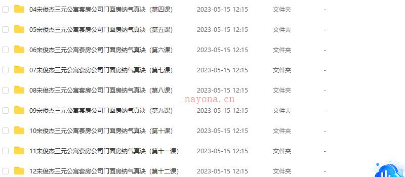 宋俊杰三元公寓套房公司门面房纳气真诀（精进班）课程网盘