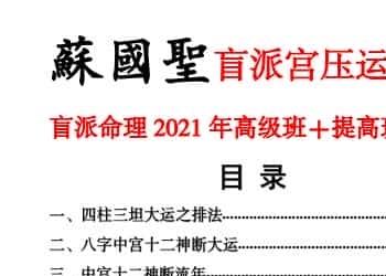 苏国圣-盲派宫压运《盲派命理2021年高级班＋提高班笔记》.pdf百度盘下载插图