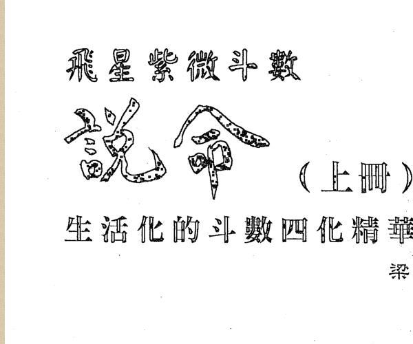 《飞星紫微斗数说命》梁若瑜 (紫薇斗数飞星是什么)