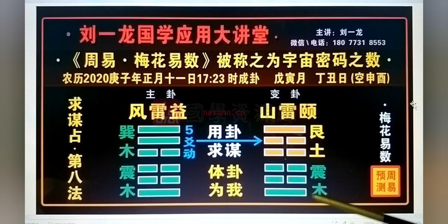 刘一龙《周易梅花易数体用生克法》视频课程共58集约25.5小时