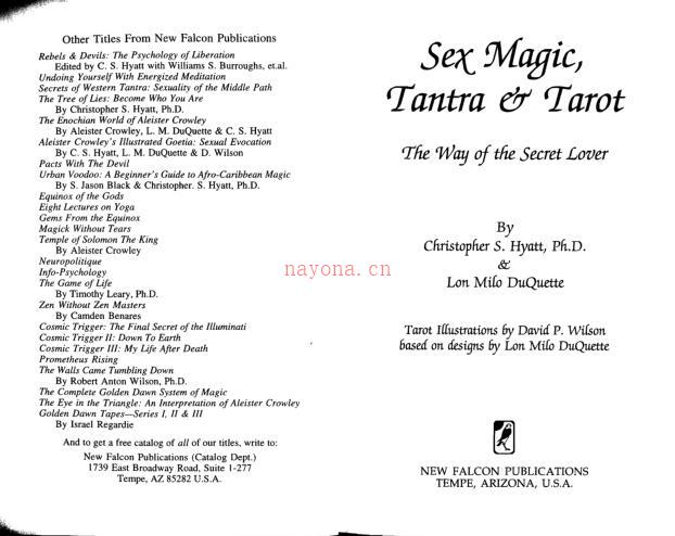 《Sex Magic, Tantra & Tarot The Way of the Secret Lover》