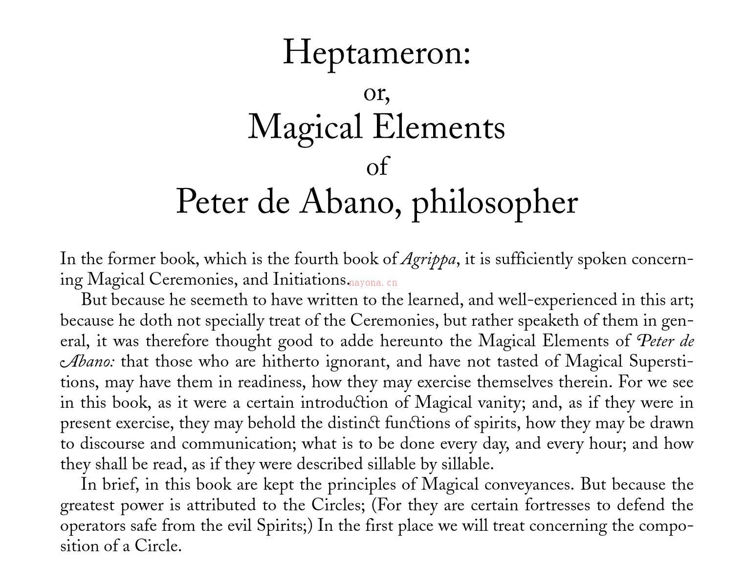 《 Heptameron》魔法全书英文版